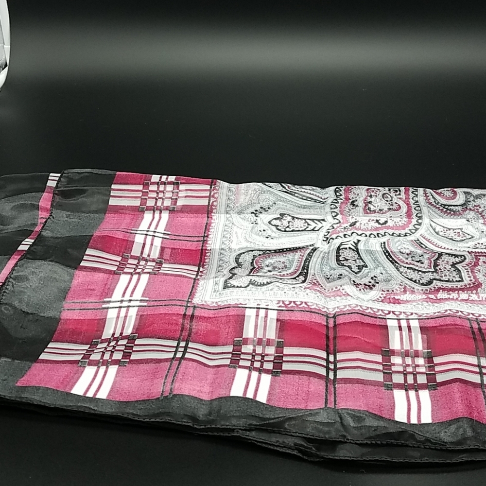 Paisley and plaid scarf